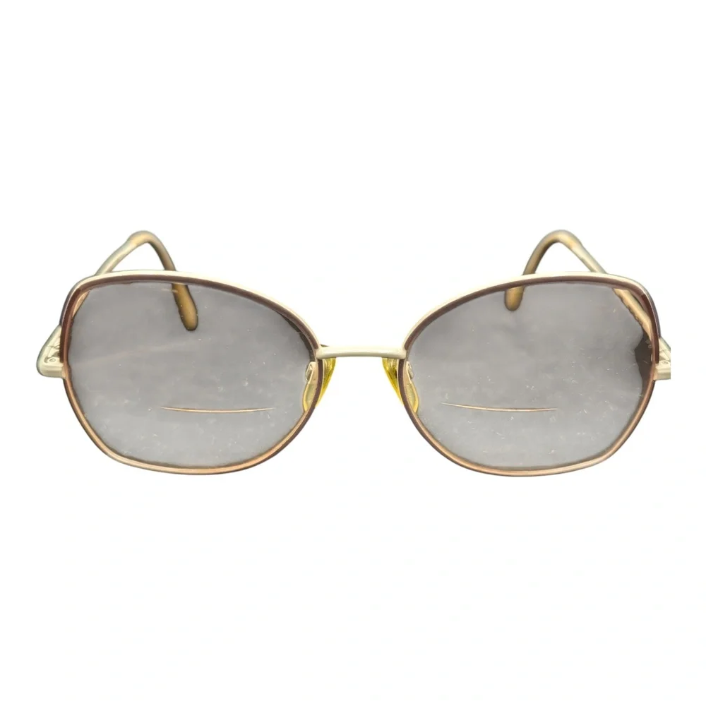 Bersel 2093 Brown‎ Beige Metal Oval Eyeglass Frames Size 56/17